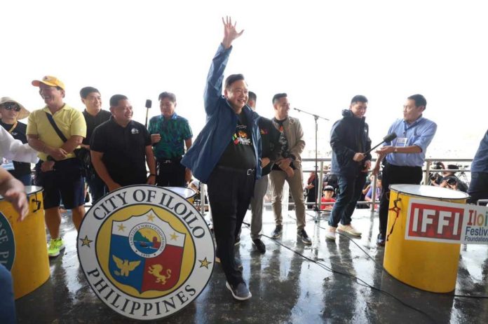 Mayor Jerry Treñas officially declares the opening of the Dinagyang Festival 2024 during the opening salvo on Friday, Jan. 12. ILOILO CITY MAYOR’S OFFICE PHOTO