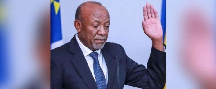 Nangolo Mbumba swears in as president following the death of Hage Geingob, in Windhoek, Namibia on Feb. 4, 2024. REUTERS