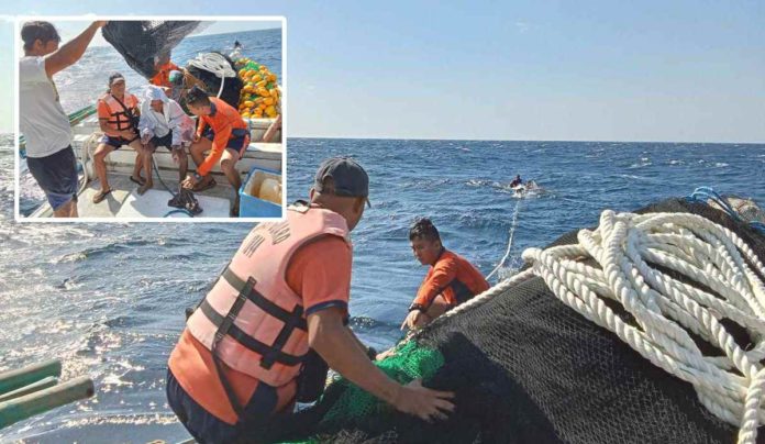 Two fishermen in distress were rescued from a capsized sea vessel off the water of San Joaquin, Iloilo on Tuesday, February 28. COAST GUARD STATION ILOILO