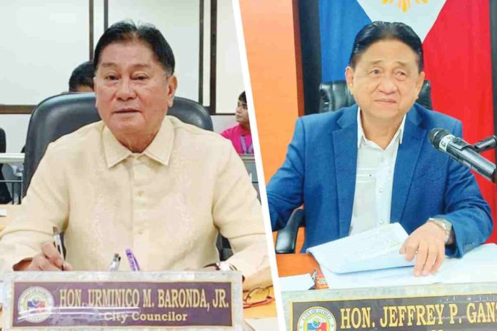 Vice Mayor Jeffrey Ganzon (left) says the Iloilo City Council’s majority agreed in principle on Wednesday, March 20, to revoke Councilor Urminico Baronda’s (right) committee chairmanships. ILOILO CITY COUNCIL PHOTO