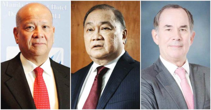 (From left) Ramon Ang, Manuel Pangilinan and Sabin Aboitiz. PHOTO FROM ABOITIZ WEBSITE