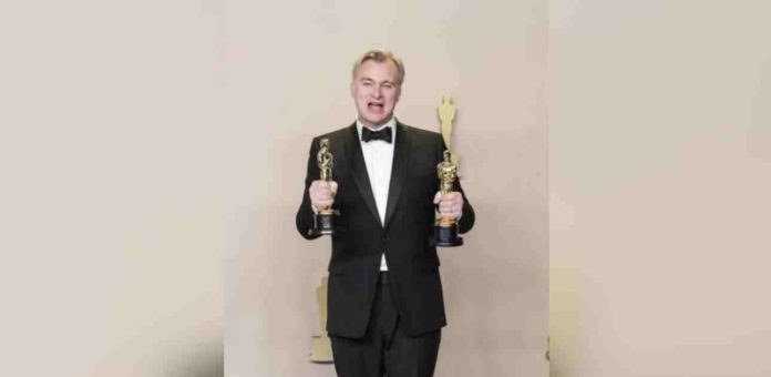 Christopher Nolan, winner of the Oscars for Best Director and Best Picture for 'Oppenheimer,' poses in the press room during the 96th annual Academy Awards ceremony at the Dolby Theatre in the Hollywood neighborhood of Los Angeles, Californi. ALLISON DINNER, EPA-EFE PHOTO