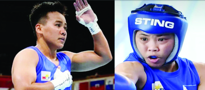 Boxer Nesthy Petecio (left), a silver medalist in the 2020+1 Tokyo Olympics, and boxer Aira Villegas (right) join fellow boxer Eumir Felix Marcial, pole vaulter Ernest John Obiena, and gymnasts Carlos Yulo and Aleah Finnegan in the Paris Olympics. Photo courtesy of AFP