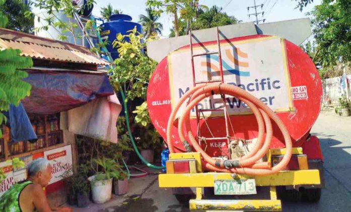 The Metro Pacific Iloilo Water is urging the public to utilize water responsibly and with awareness. File photo shows a water tanker augmenting water supply in an identified critical area in Iloilo City. METRO PACIFIC ILOILO WATER PHOTO