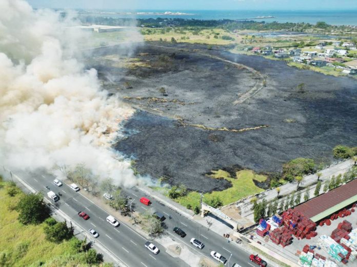 Bacolod City logged over a hundred fire incidents from January to March 11, which left P19 million in damages. The photo above shows a grass fire at the border of Talisay and Bacolod cities early Tuesday morning, April 2. BTAO DEPUTY HEAD JOSE ROBELLO PHOTOS