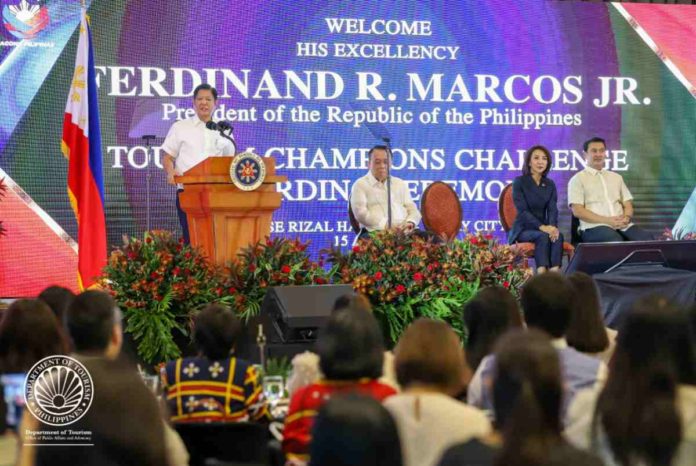 President Ferdinand Marcos, Jr. leads the awarding the awarding ceremony of the Department of Tourism's flagship program, Tourism Champions Challenge (TCC).