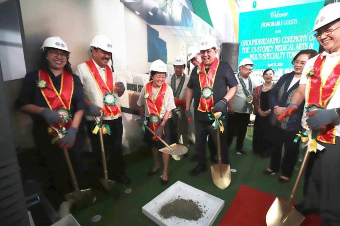 First Lady Atty. Louise Araneta-Marcos and Speaker Martin Romualdez lead the groundbreaking ceremony of the P3.2 billion worth 15-storey WVSU Medical Arts and Multi-Specialty Tower at the West Visayas State University Medical Center on Luna Street, La Paz, Iloilo City. Marcos and Romualdez are joined by several local leaders from the city and province of Iloilo, and officers from various government agencies.