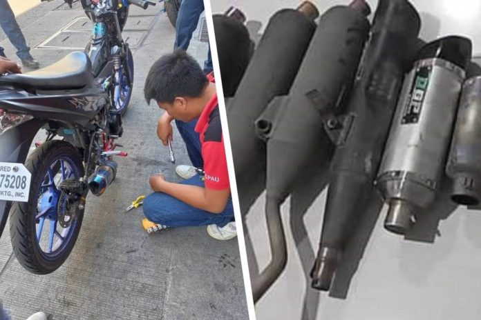 Modified or unauthorized mufflers are not allowed under the pertinent ordinances and should be confiscated and destroyed in public. Photo shows the mufflers confiscated by personnel of the Public Safety and Transportation Management Office in Iloilo City. PSTMO/ICTMU PHOTOS