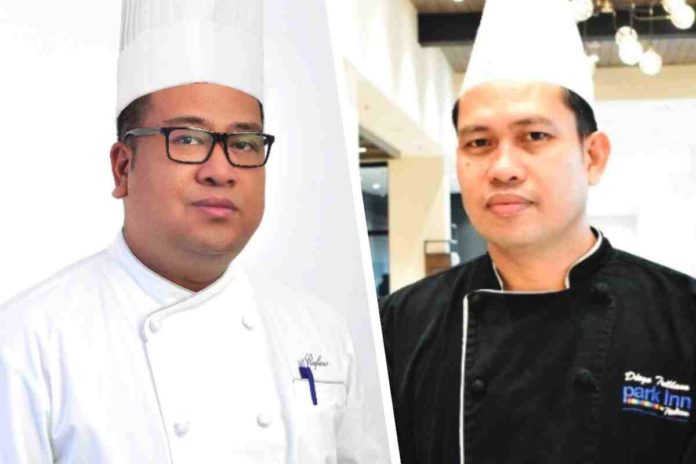 Chef Rufino “Fines” Dungca, executive chef of Park Inn by Radisson Bacolod (left), Chef Diego Trillana Jr., executive sous chef of Park Inn by Radisson Iloilo (right)