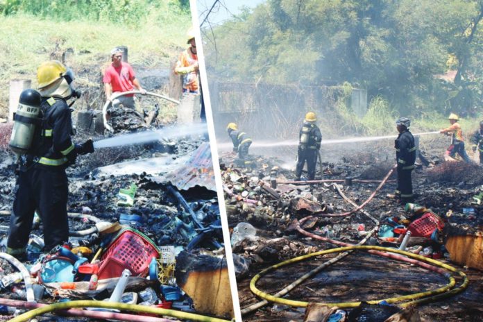 A junk shop in Sta. Barbara, Iloilo caught fire yesterday, April 1. AJ PALCULLO/PN