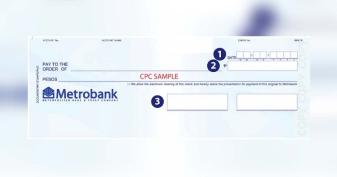 Sample of the new check format