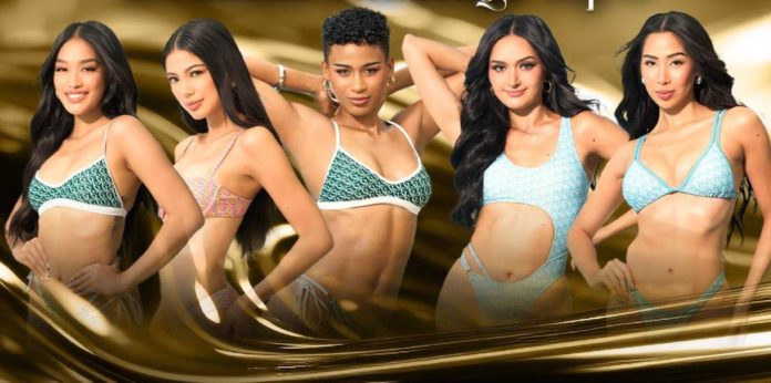 Swimsuit Challenge Top 5 (from left) Dia Maté, Patricia Bianca Tapia, Alexie Mae Brooks, Ma. Ahtisa Manalo, and Jet Hammond. FACEBOOK/MISS UNIVERSE PHILIPPINES