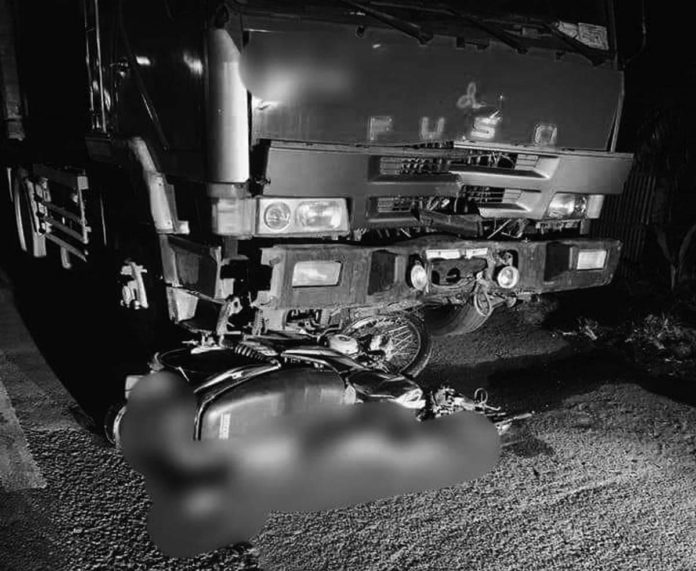 Motorcycle driver Jayvee Hilis succumbed to fatal body injuries after he was hit by a cargo truck in Barangay Nasunogan, Dao, Capiz on Wednesday, May 1. PHOTO COURTESY OF BASKOG RADYO