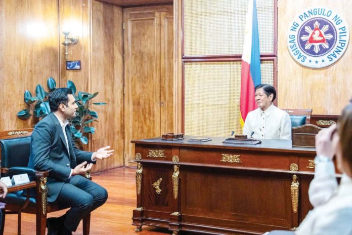 India-based Adani Ports and Special Economic Zone Limited Managing Director Karan Adani (left) meets with President Ferdinand R. Marcos Jr. at the Malacañan Palace on Thursday, May 2, 2024. PRESIDENTIAL COMMUNICATIONS OFFICE PHOTO