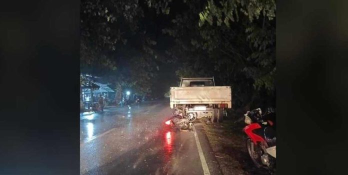 A 15-year-old boy and his 21-year-old backrider died after their motorcycle crashed against a parked truck in Barangay Cartagena, Sipalay City, Negros Occidental around 10 p.m. on May 21. K5 NEWS FM NEGROS OCCIDENTAL/FACEBOOK PHOTO