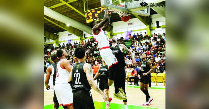 Pola Pilipinas RPG’s Joseph Obasa scores on a two-handed dunk. PHOTO COURTESY OF THE ASIAN TOURNAMENT