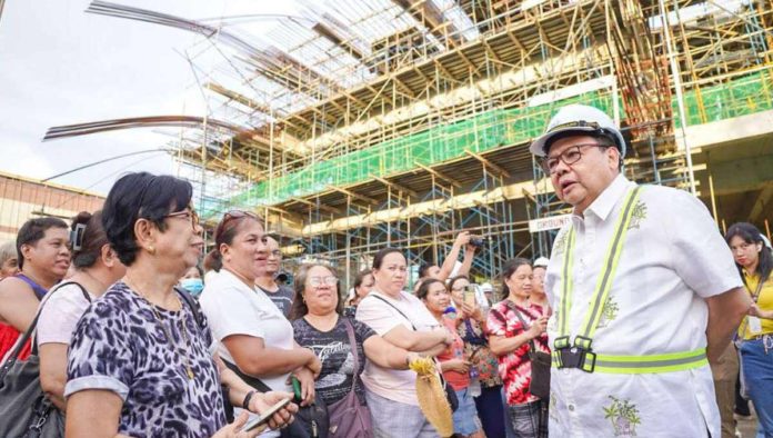 Mayor Jerry Treñas checks the ongoing construction of the Iloilo Central Market on Thursday, May 16. JERRY TREÑAS FACEBOOK PHOTO