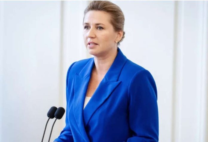 Mette Frederiksen gives her Constitution Day speech during the Parliament's celebration of the Constitution in Copenhagen. REUTERS