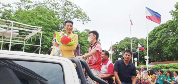 Miss Eco International Philippines 2025 Alexie Brooks leads the Pride Month celebration of Iloilo Province’s 2nd District in Zarraga town on Wednesday, June 26. IME SORNITO/PN