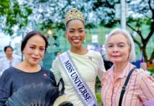 (From left) Miss Universe 1969 Gloria Diaz, Miss Universe Philippines 2024 Chelsea Manalo and Miss Universe 1973 Margie Moran. MISS UNIVERSE PHILIPPINES/FACEBOOK PHOTO
