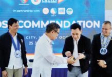Secretary Ernesto Perez (3rd from left), director general of the Anti-Red Tape Authority, awards the certificate of commendation to Himamaylan City’s Mayor Raymund Tongson (3rd from right) for the city’s full implementation of the Electronic-Business One-Stop Shop (E-BOSS) program. MAYOR RAYMUND TONGSON/FACEBOOK PHOTO
