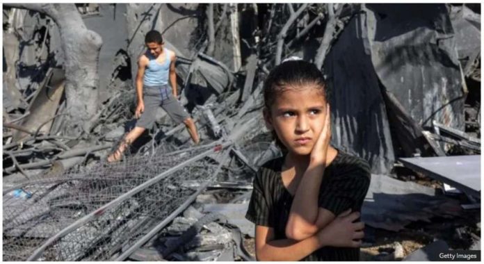 The conflict in Gaza has led to a 155% increase in grave violations against children, according to the United Nations. GETTY IMAGES