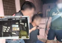 Drug suspect alias “Harly” was apprehended in Barangay Yatingan, Pontevedra, Capiz on Friday night, June 14. He yielded P95,200 worth of suspected shabu and a caliber .45 firearm. BRIGADE NEWS FM/FACEBOOK PHOTOS