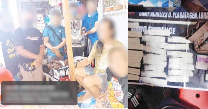 A couple selling flowers at Iloilo Central Market was arrested in a buy-bust operation in Barangay Maria Clara, City Proper on Tuesday, June 25. Police confiscated 25 plastic sachets of suspected shabu valued at around PP748,000. PRO-6 PHOTOS