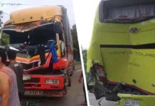 A truck crashed against a bus in Barangay Bula, Mambusao, Capiz on Tuesday, June 25. Both vehicles suffered damages. IMIE CORDOVERO OCATE PHOTOS