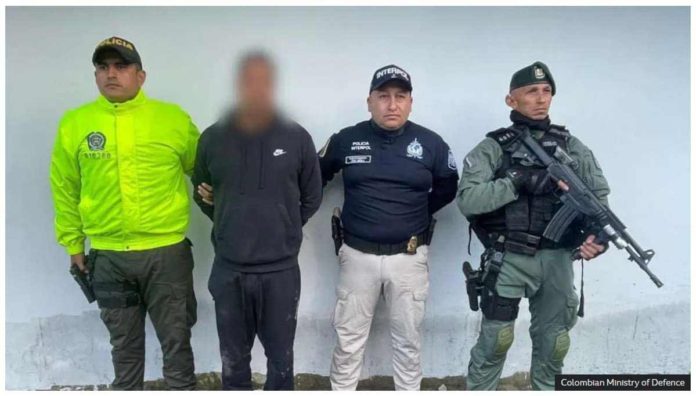 Colombia’s defense ministry posted a photo of Venezuelan gang leader Larry Amaury Álvarez Núñez with his face blurred. COLOMBIAN MINISTRY OF DEFENSE