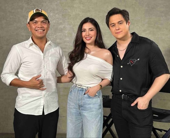 (From left) Director Kerwin Go, Jane De Leon and Enrique Gil. PHOTO COURTESY OF ABS-CBN NEWS