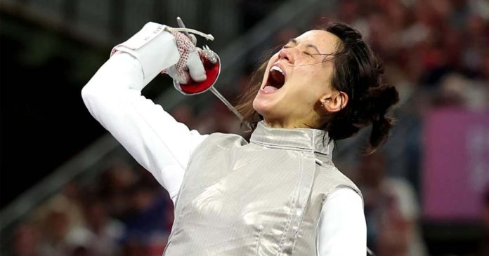 Lee Kiefer captured her second consecutive Olympic gold medal in the women’s foil event of the 2024 Paris Olympics. GETTY IMAGES