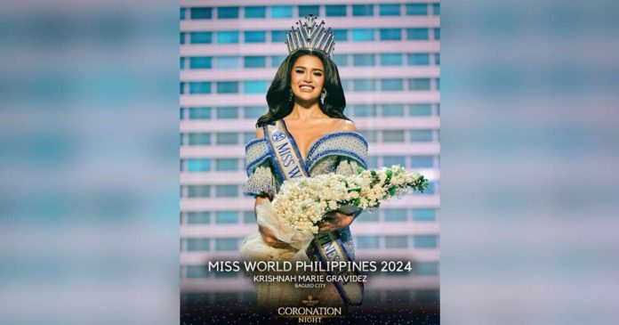 Miss World Philippines 2024 Krishnah Gravidez. MISS WORLD PHILIPPINES ORGANIZATION PHOTO