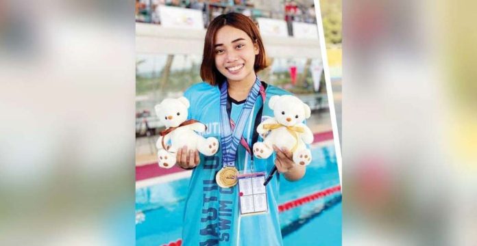 Alexi Kouzenye Cabayaran of Bacolod Trinity Christian School won two gold medals in the secondary girls’ swimming competition of the 2024 Palarong Pambansa in Cebu City. FACEBOOK PHOTO