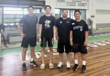 Paul Barcelona (second from left) with the coaching staff of De La Salle Zobel Junior Archers. PHOTO COURTESY OF PETE BARCELONA
