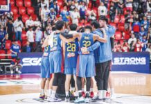 The Gilas Pilipinas national men’s basketball team is bracing for two tough matches against Latvia and Georgia in the 2024 Paris Games Olympic Qualifying Tournament at the Arena Riga in Riga, Latvia. PHOTO COURTESY OF SBP