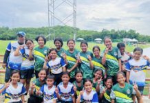 Members of the Dizon-Saison Elementary School, which represented Western Visayas in the Palarong Pambansa elementary girls softball event. PHOTO COURTESY OF PLANG SEVERINO