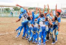 Anilao Central Elementary School, representing Western Visayas, celebrates their 2024 PalarongPambansa elementary baseball gold medal win. PHOTO FROM LEE ANN DEBUQUE FACEBOOK PAGE