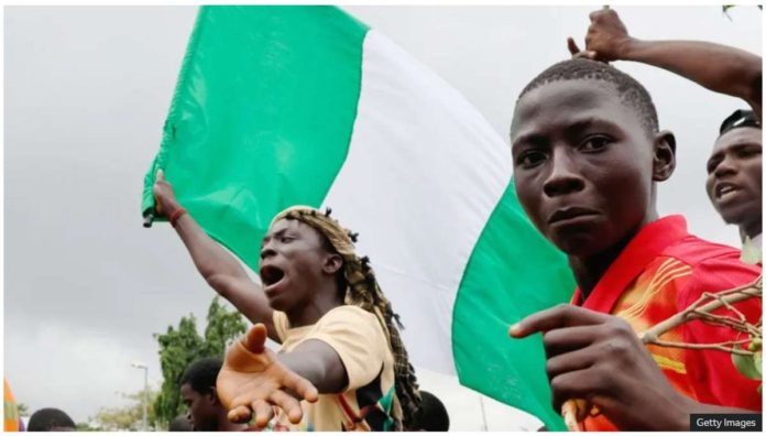 Demonstrators across Nigeria have been chanting slogans such as “We are hungry”. GETTY IMAGES