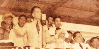 President Manuel L. Quezon delivers a speech on Aug. 25, 1937 during Iloilo’s inauguration as a charter city. Today, Iloilo City celebrates its 87th charter anniversary. (Photo credits: Presidential Museum and Library, Histogravure of Manuel L. Quezon, The Sunday Tribune)