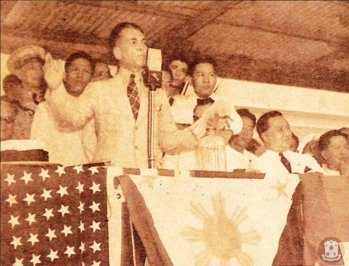 President Manuel L. Quezon delivers a speech on Aug. 25, 1937 during Iloilo’s inauguration as a charter city. Today, Iloilo City celebrates its 87th charter anniversary. (Photo credits: Presidential Museum and Library, Histogravure of Manuel L. Quezon, The Sunday Tribune)