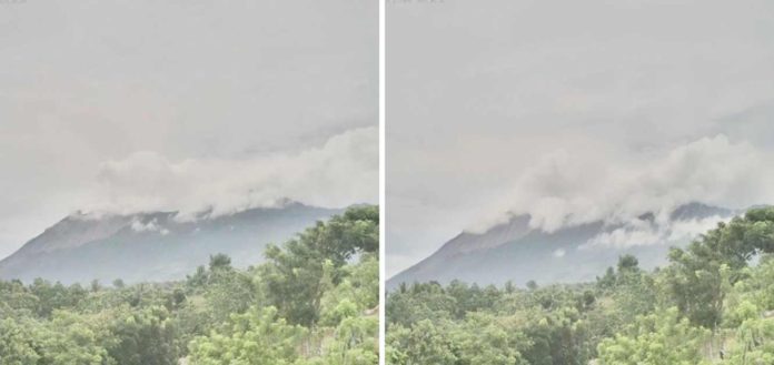 Screenshot of time-lapse degassing from the Kanlaon Volcano summit between 10:43 a.m. and 12 p.m., August 24, 2024, recorded by the Canlaon City Observation Station IP Camera. PHOTO BY PHIVOLCS