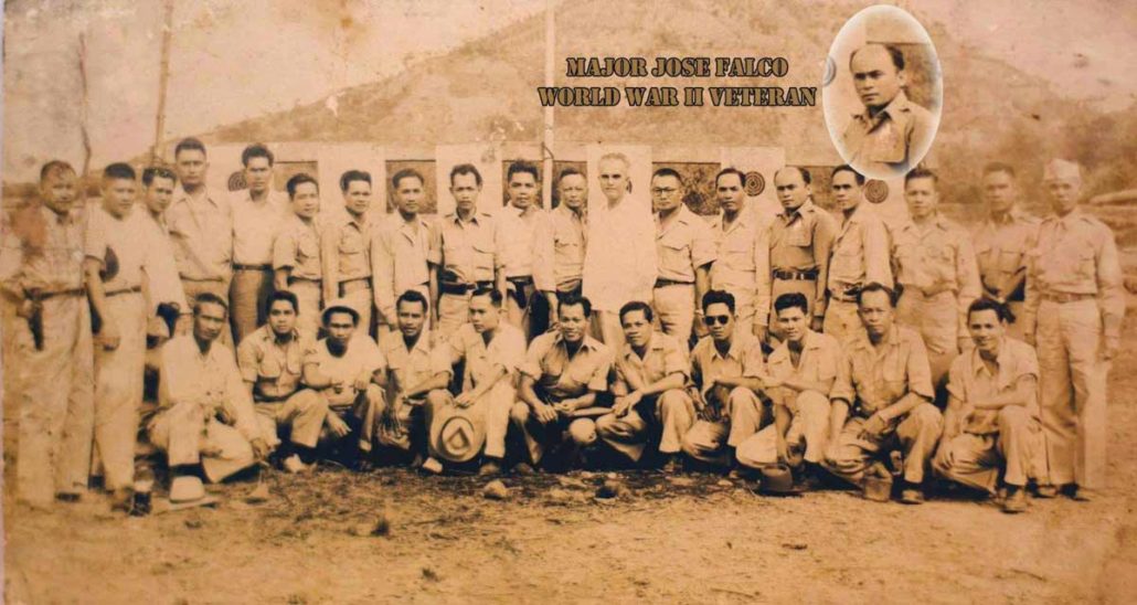 Training of Philippine Army Officers with the Americans.  3rd Lt. Jose G. Falco is 5th from the right, standing at the back row.