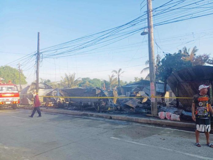 Fire gutted 10 carinderias and three houses in Barangay Tan Pael, Tigbauan, Iloilo early Tuesday morning, August 20. TAN PAEL/FACEBOOK PHOTO