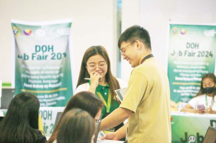 Jobseekers visit the Department of Health Job Fair at the new Dr. Jose Fabella Memorial Hospital in Manila in June 2024. MARK DEMAYO/ABS-CBN NEWS PHOTO