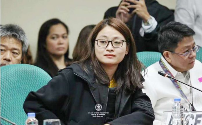 For lying and refusing to answer questions from senators about her identity, dismissed Bamban, Tarlac mayor Alice Guo is cited in contempt by the Committee on Women, Children, Family Relations and Gender Equality on Monday, September 9, 2024. PHOTO FROM JOSEPH B. VIDAL/ OSP