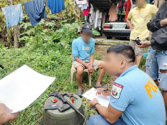 The 67-year-old alias “Renato” yielded caliber .38 revolver, homemade 12-gauge shotgun and ammunition in a raid in Barangay Catubig, Badiangan, Iloilo on Sept. 25, 2024. PHOTO COURTESY OF PRO-6