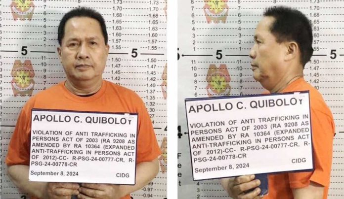 Apollo Quiboloy pleads not guilty to a qualified human trafficking charge before the Pasig City Regional Trial Court (RTC) on Friday, September 13, 2024. Quiboloy and his subordinates were captured in Davao City on September 8. PHOTO FROM DILG SEC. ABALOS/FACEBOOK PAGE