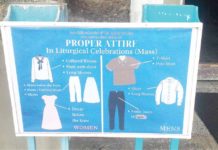 A dress code signage is strategically placed at the Jaro Cathedral’s entrance to ensure visibility. This is about instilling a sense of propriety among churchgoers rather than imposing strict rules, says Reverend Father Angelo Colada, director of the Archdiocese of Jaro’s Social Communication Office. IME SORNITO/PN