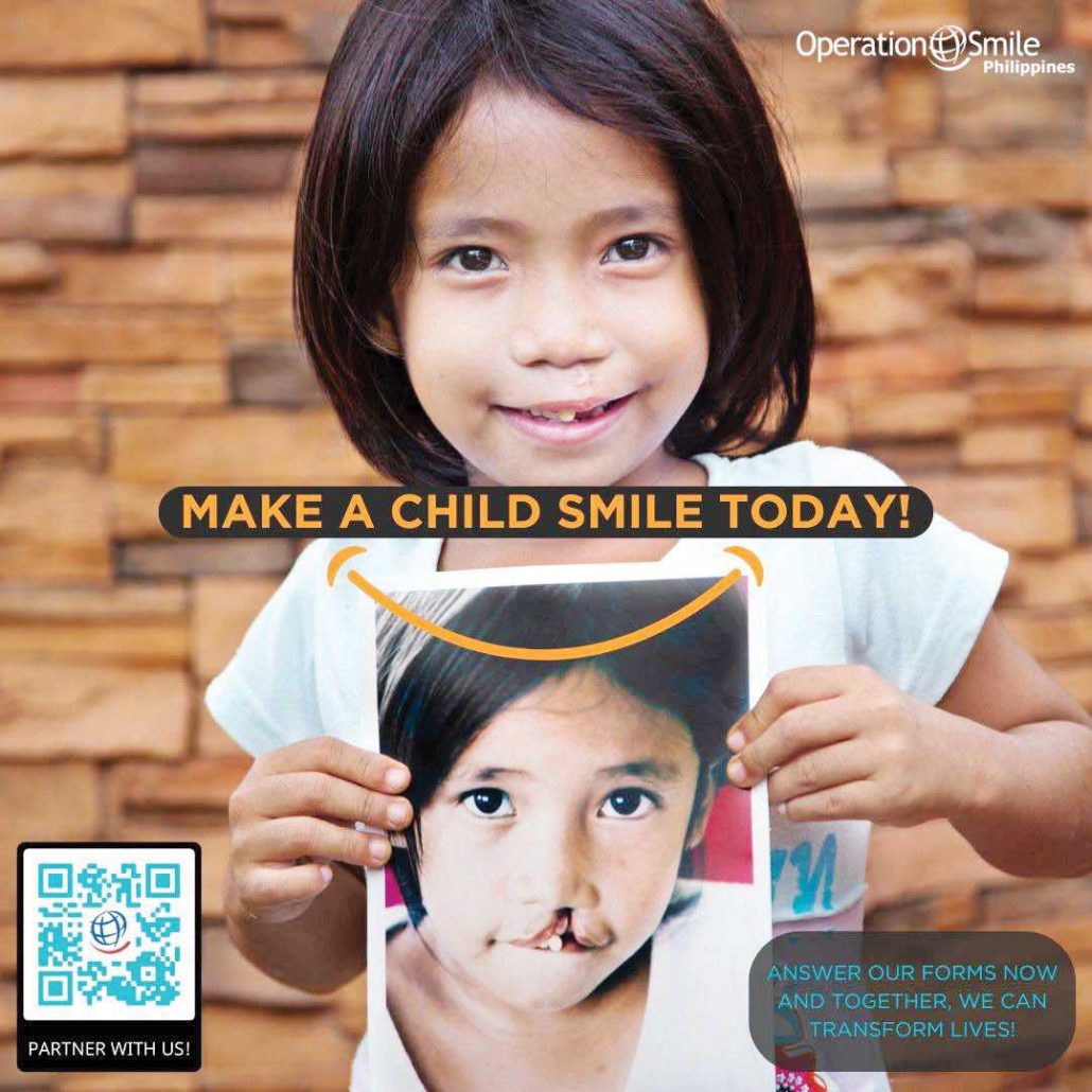 Scan the QR Code attached to this photo for more information about Operation Smile Philippines.